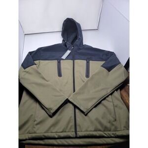 New Balance Full Zip Softshell Stretch Green/black Hooded Jacket Men's Sz XL NWT